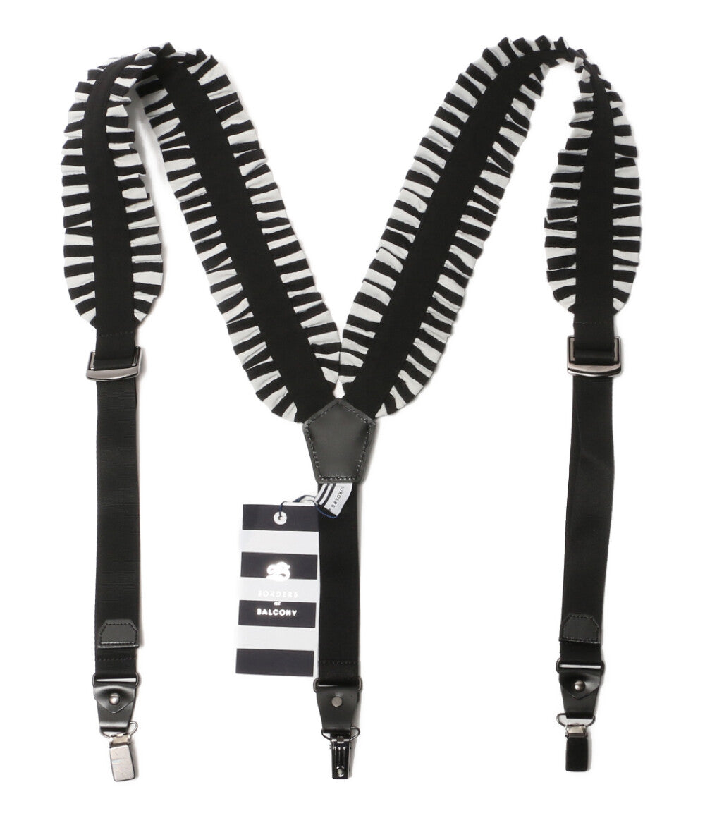 BORDERS at BALCONY ボーダーズアットバルコニー サスペンダー ブラック×ホワイト BD211-4L-09 レディース SIZE F
