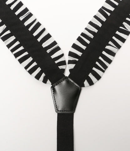 BORDERS at BALCONY ボーダーズアットバルコニー サスペンダー ブラック×ホワイト BD211-4L-09 レディース SIZE F