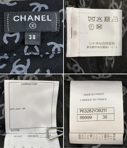 美品 CHANEL シルクワンピース ココマーク 20P P63262V39211 レディース SIZE 38 シャネル