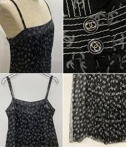 美品 CHANEL シルクワンピース ココマーク 20P P63262V39211 レディース SIZE 38 シャネル