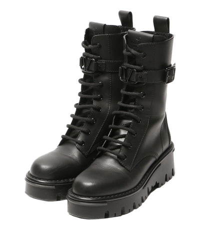 VALENTINO Vロゴ レースアップブーツ レディース SIZE 36.5 ヴァレンチノ