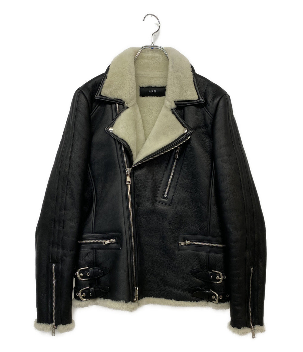 AKM レザージャケット B2007 MTN001 ブラック メンズ SIZE L エイケイエム