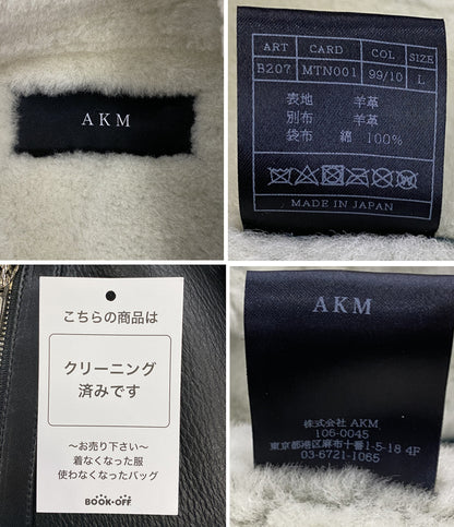 AKM レザージャケット B2007 MTN001 ブラック メンズ SIZE L エイケイエム