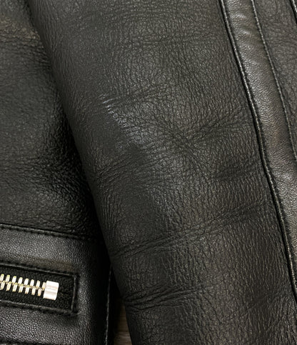 AKM レザージャケット B2007 MTN001 ブラック メンズ SIZE L エイケイエム