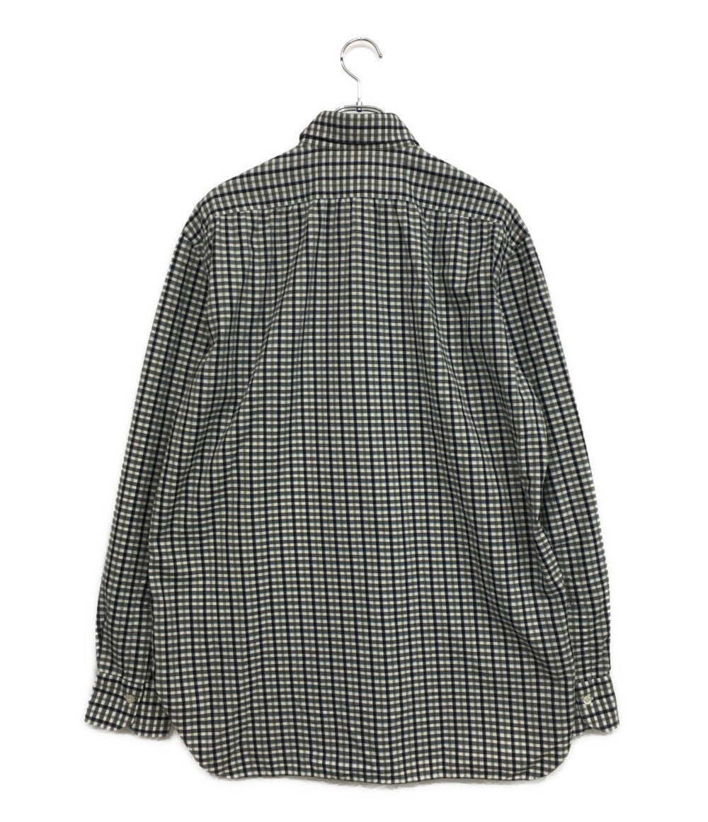 美品 kiton 長袖フランネルシャツ ギンガムチェック メンズ SIZE 42 キートン