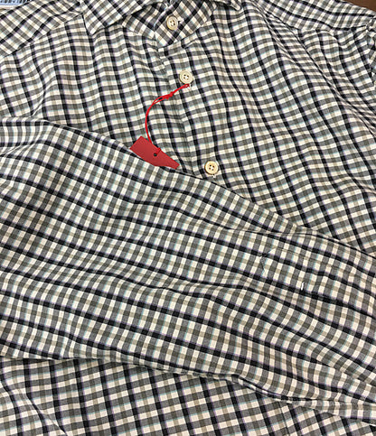 美品 kiton 長袖フランネルシャツ ギンガムチェック メンズ SIZE 42 キートン