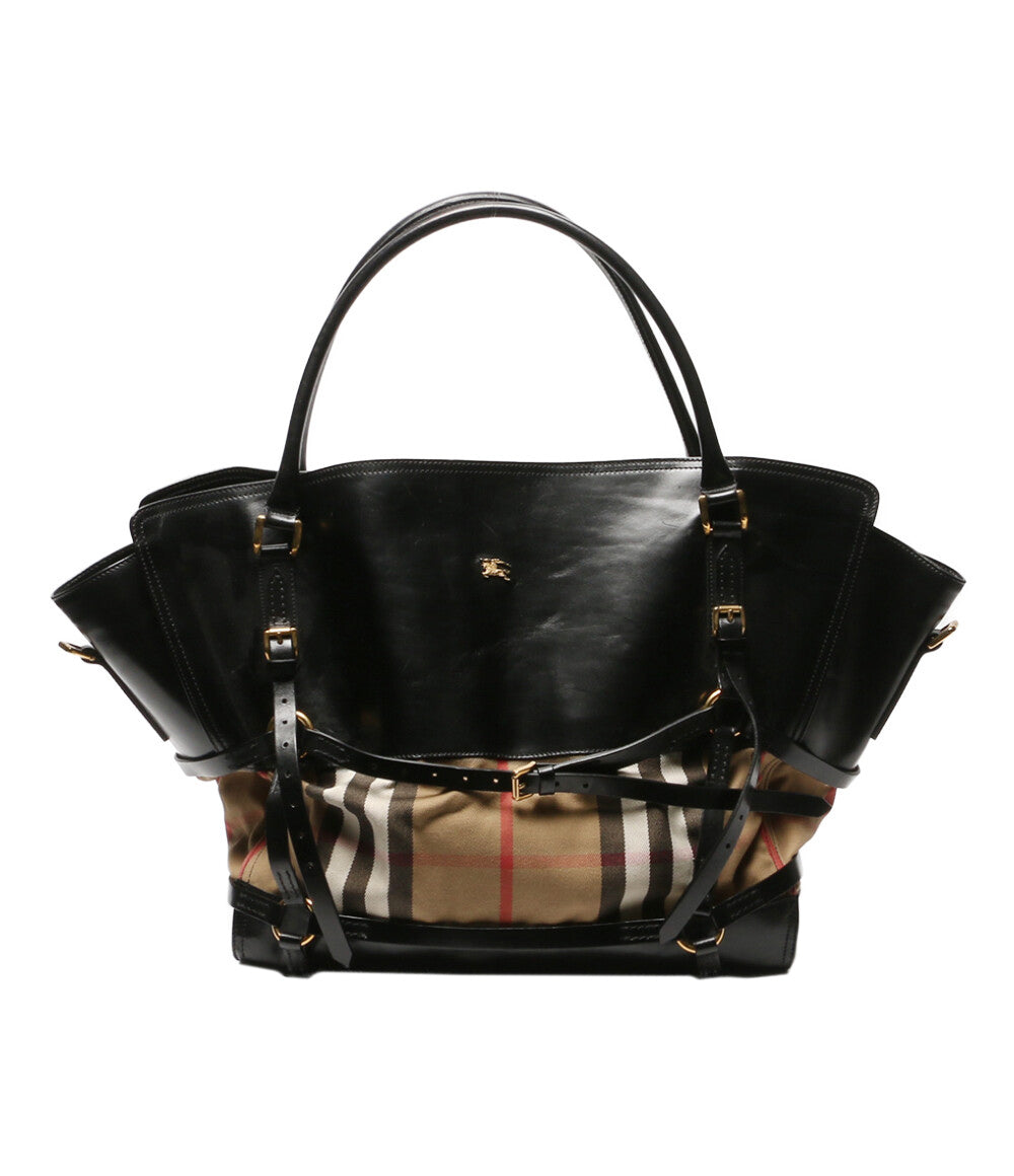 BURBERRY ノヴァチェック レザートートバッグ メンズ バーバリー