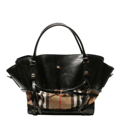 BURBERRY ノヴァチェック レザートートバッグ メンズ バーバリー