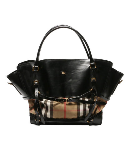 BURBERRY ノヴァチェック レザートートバッグ メンズ バーバリー