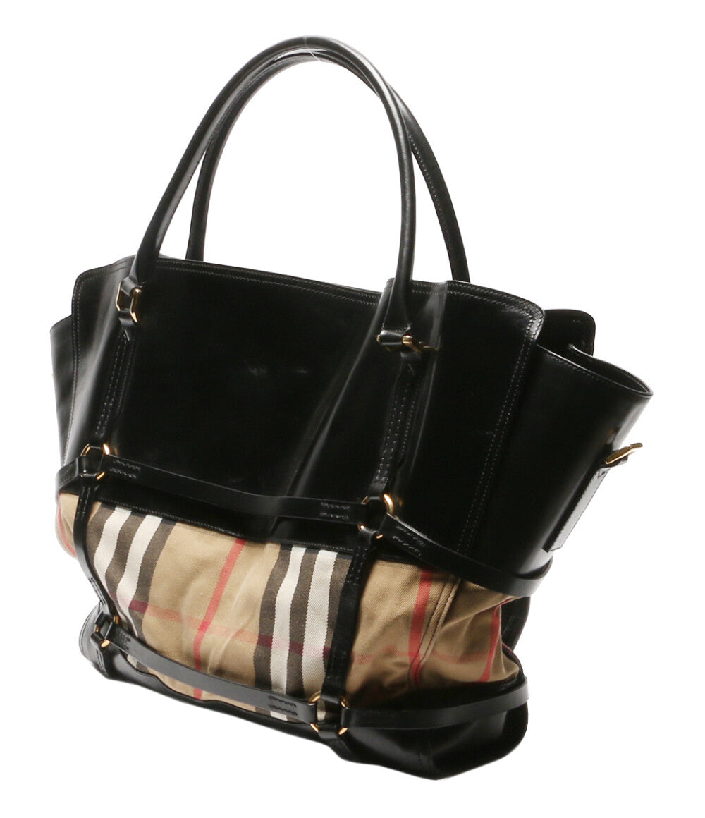 BURBERRY ノヴァチェック レザートートバッグ メンズ バーバリー
