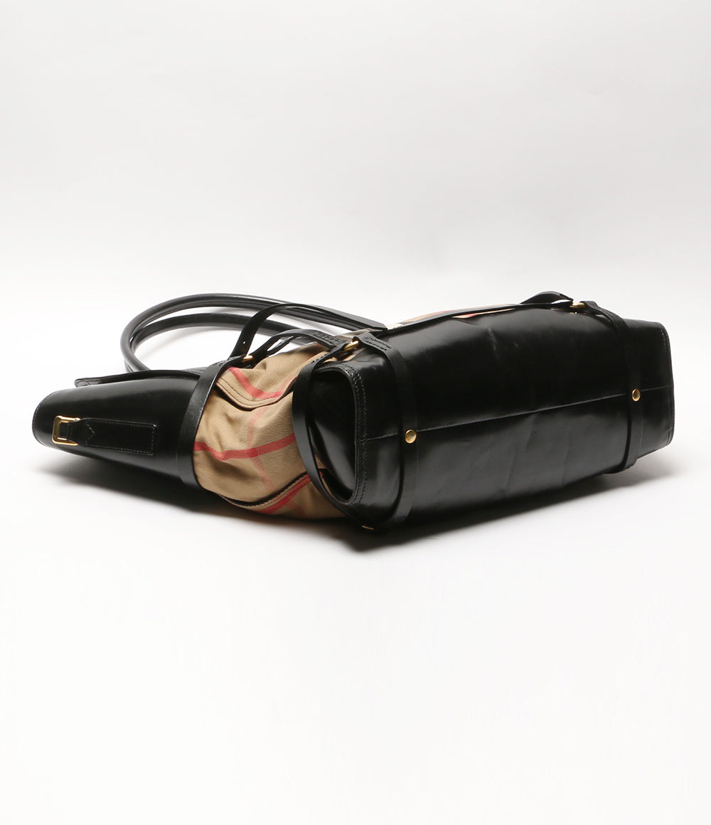 BURBERRY ノヴァチェック レザートートバッグ メンズ バーバリー