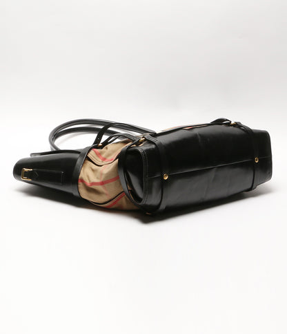 BURBERRY ノヴァチェック レザートートバッグ メンズ バーバリー