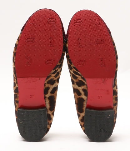 Christian Louboutin ローファー オペラシューズ ハラコ Drawer別注 レオパード柄 レディース SIZE 37 クリスチャンルブタン