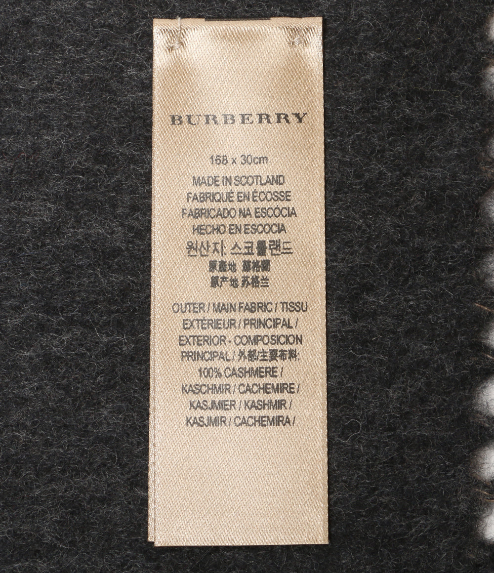 BURBERRY カシミヤストール チェック×グレー レディース バーバリー