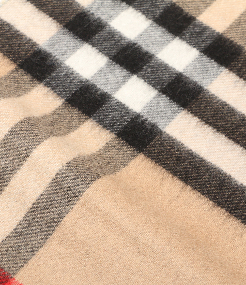 BURBERRY カシミヤストール チェック×グレー レディース バーバリー