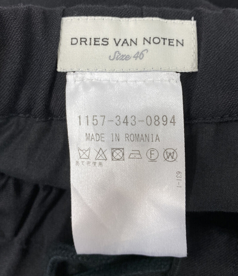 DRIES VAN NOTEN サイドラインパンツ ブラック×カーキ メンズ SIZE 46 ドリスヴァンノッテン