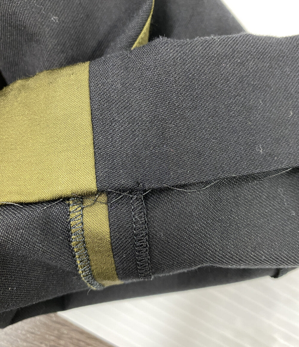 DRIES VAN NOTEN サイドラインパンツ ブラック×カーキ メンズ SIZE 46 ドリスヴァンノッテン