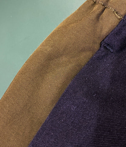 DRIES VAN NOTEN サイドラインパンツ ブラック×カーキ メンズ SIZE 46 ドリスヴァンノッテン