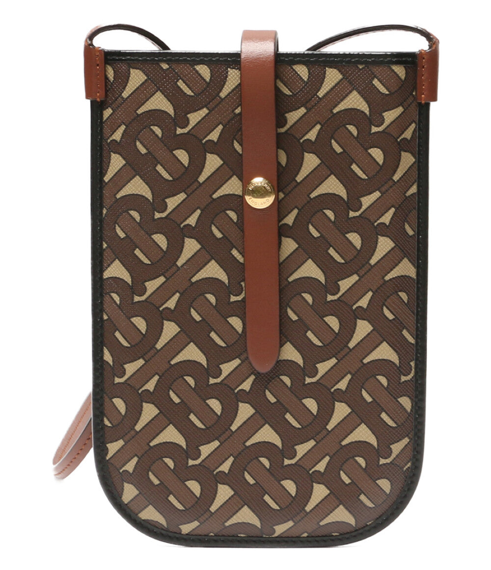 美品 BURBERRY モノグラム スマホショルダー Anne Phone Tb Monogram E-canvas 80265881 レディース バーバリー