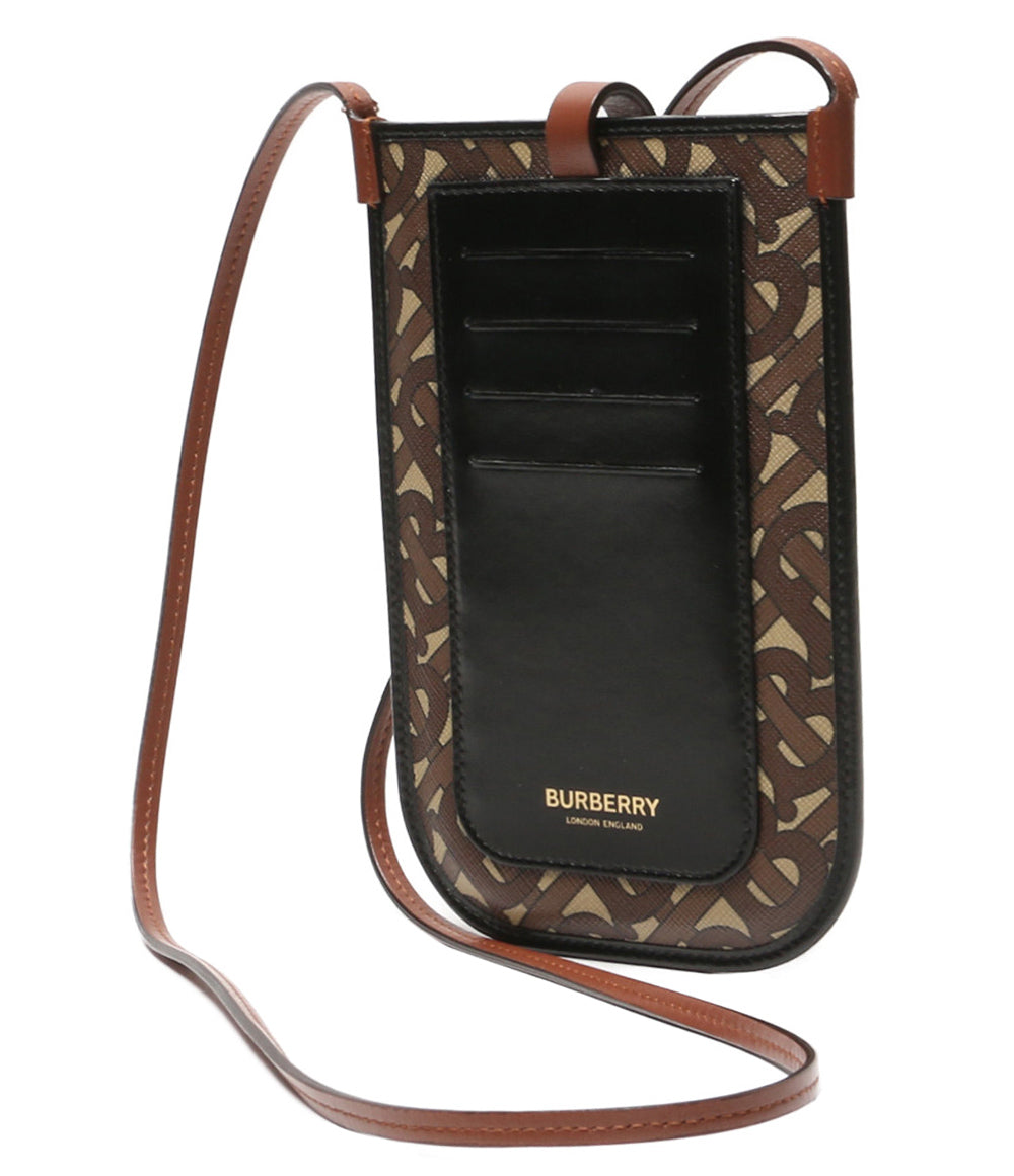美品 BURBERRY モノグラム スマホショルダー Anne Phone Tb Monogram E-canvas 80265881 レディース バーバリー