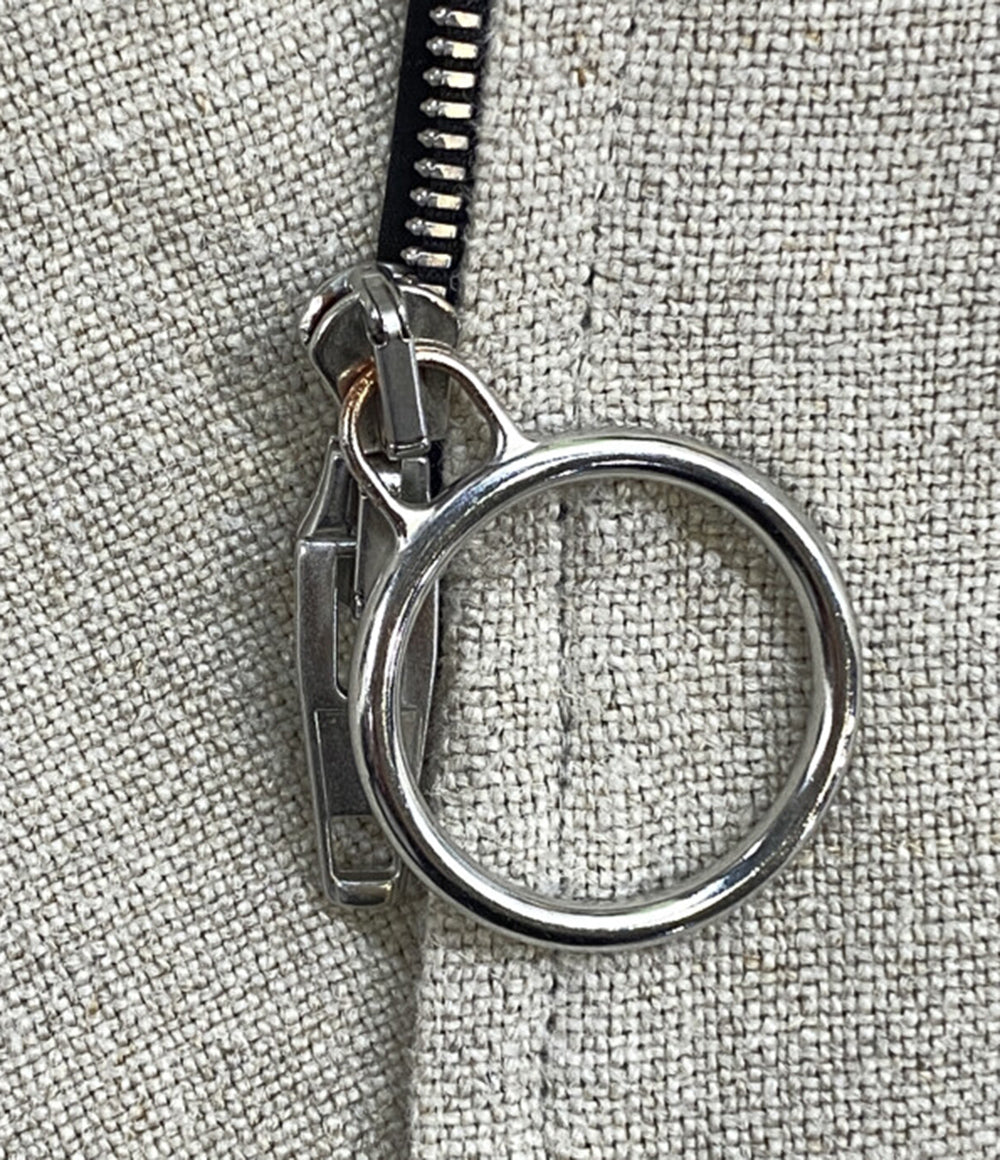 CELINE リネン七分袖ワンピース ベージュ 2 6N86 2857 レディース SIZE 34 セリーヌ