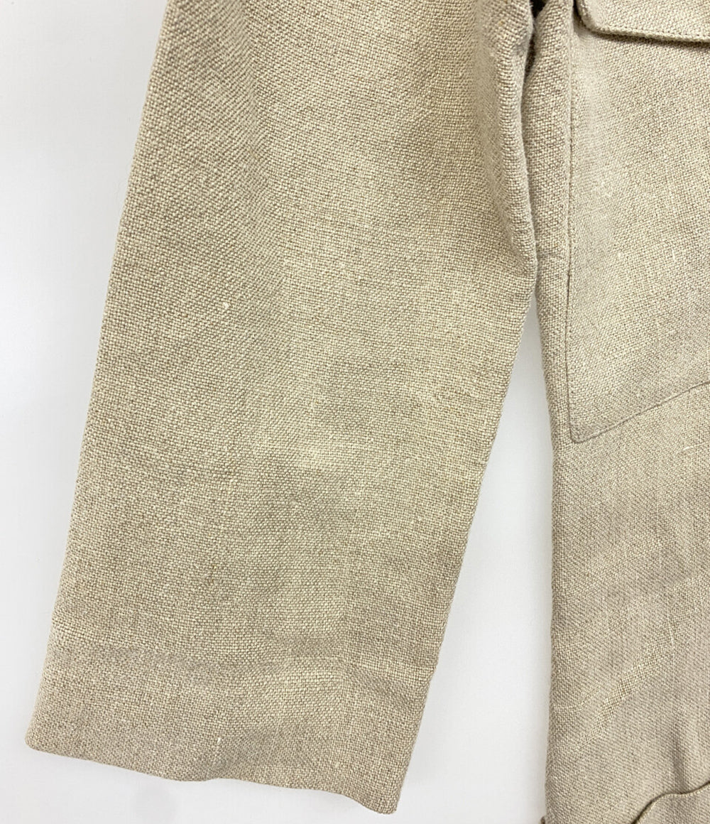 CELINE リネン七分袖ワンピース ベージュ 2 6N86 2857 レディース SIZE 34 セリーヌ