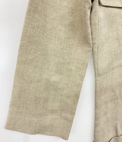 CELINE リネン七分袖ワンピース ベージュ 2 6N86 2857 レディース SIZE 34 セリーヌ