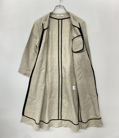 CELINE リネン七分袖ワンピース ベージュ 2 6N86 2857 レディース SIZE 34 セリーヌ