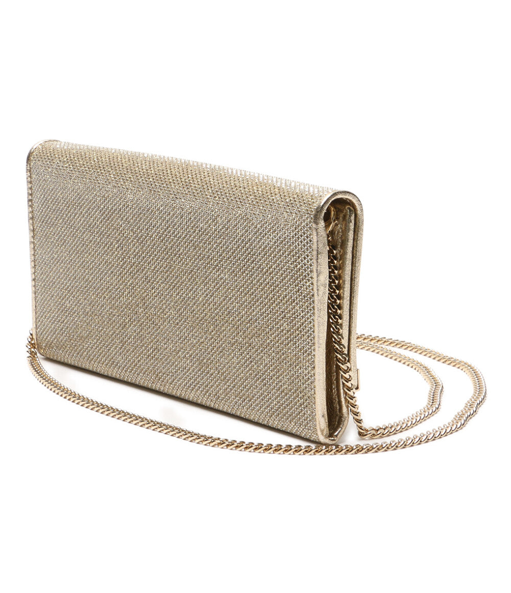 JIMMY CHOO チェーンウォレット ショルダー グリッターゴールド レディース ジミーチュウ