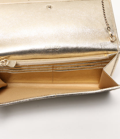 JIMMY CHOO チェーンウォレット ショルダー グリッターゴールド レディース ジミーチュウ