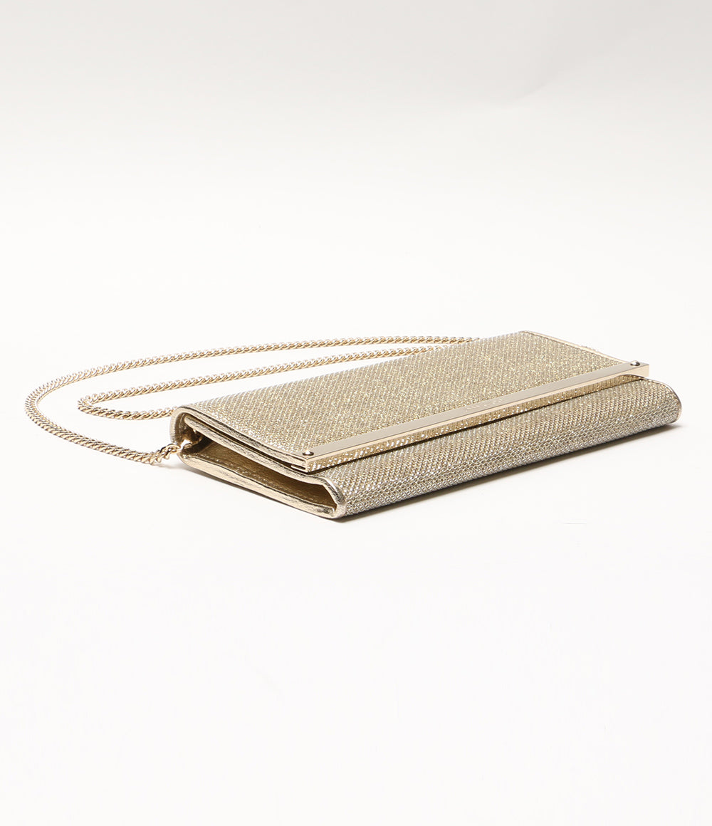 JIMMY CHOO チェーンウォレット ショルダー グリッターゴールド レディース ジミーチュウ