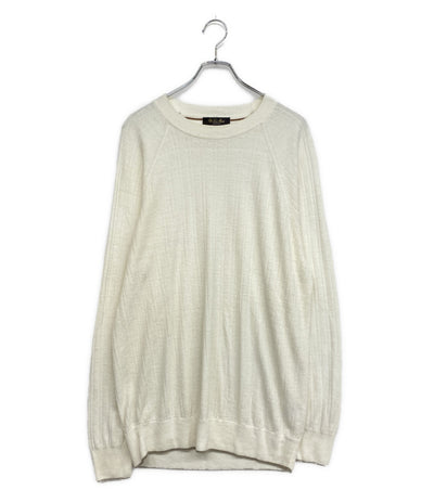 loro piana ニット 麻 ホワイト FAI9941 メンズ SIZE 54 ロロピアーナ