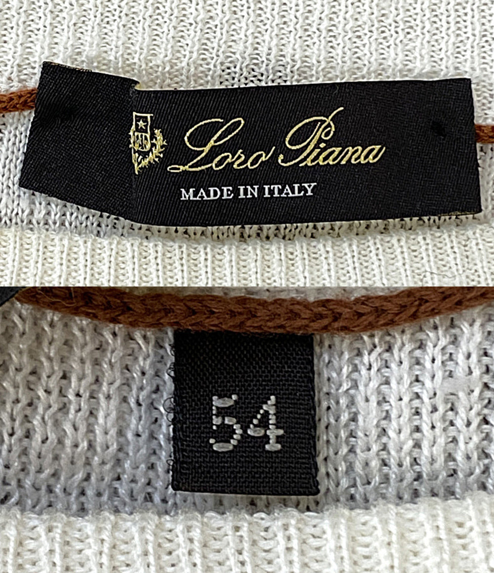 loro piana ニット 麻 ホワイト FAI9941 メンズ SIZE 54 ロロピアーナ
