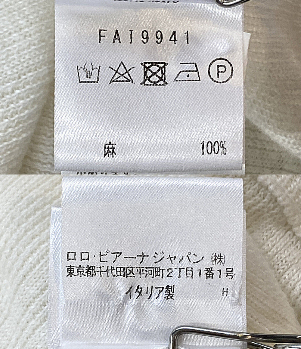 loro piana ニット 麻 ホワイト FAI9941 メンズ SIZE 54 ロロピアーナ