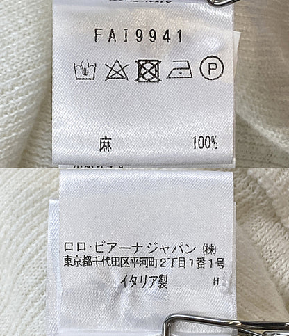 loro piana ニット 麻 ホワイト FAI9941 メンズ SIZE 54 ロロピアーナ
