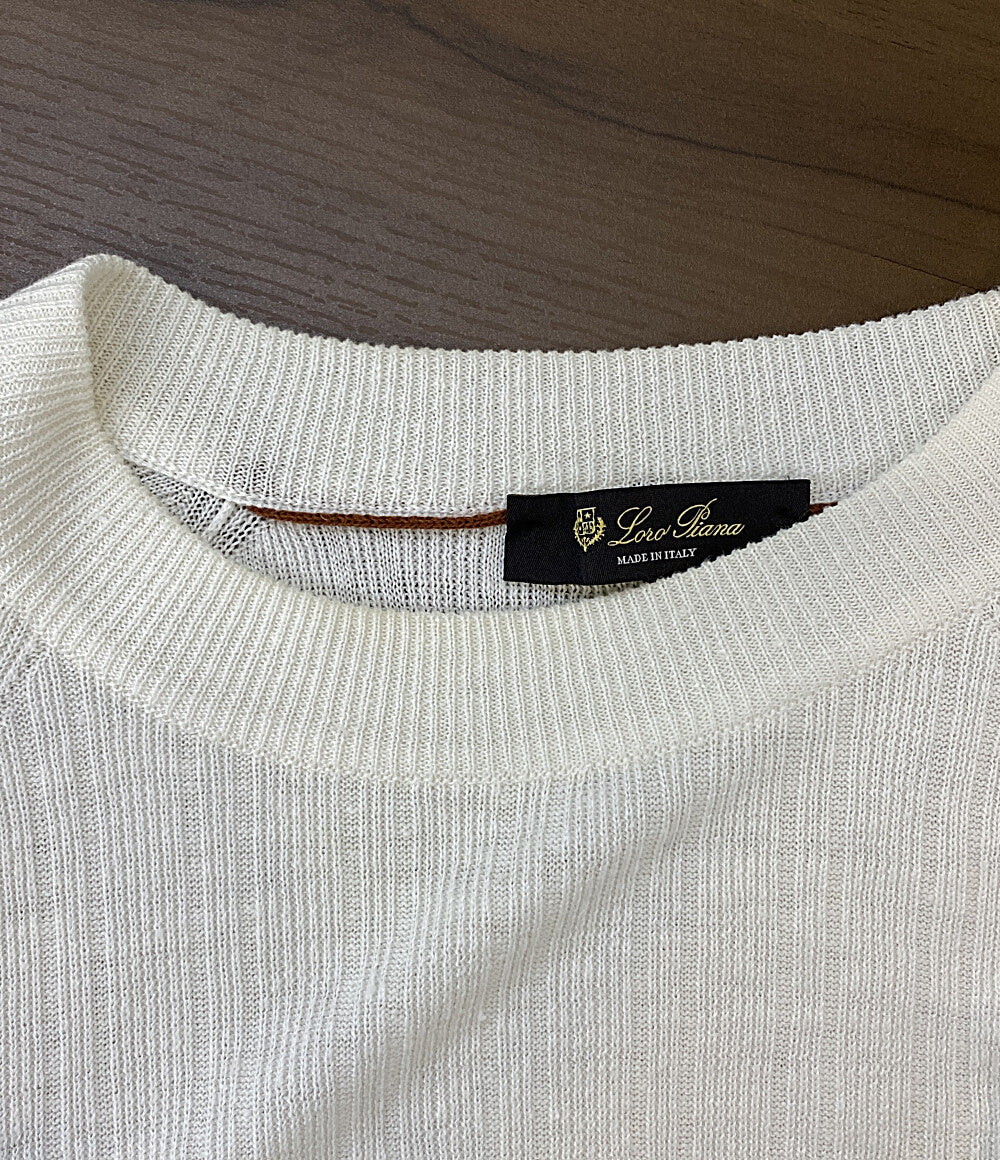 loro piana ニット 麻 ホワイト FAI9941 メンズ SIZE 54 ロロピアーナ