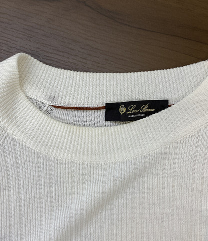 loro piana ニット 麻 ホワイト FAI9941 メンズ SIZE 54 ロロピアーナ