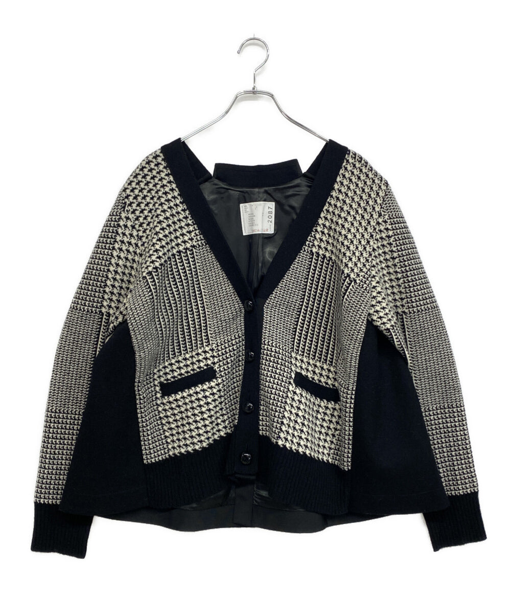 sacai ニット 千鳥柄 くるみボタン 14-02087 レディース SIZE 2 サカイ
