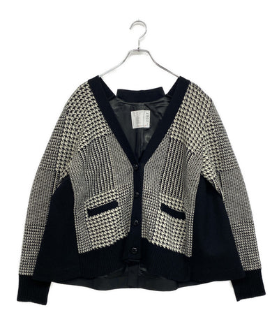sacai ニット 千鳥柄 くるみボタン 14-02087 レディース SIZE 2 サカイ