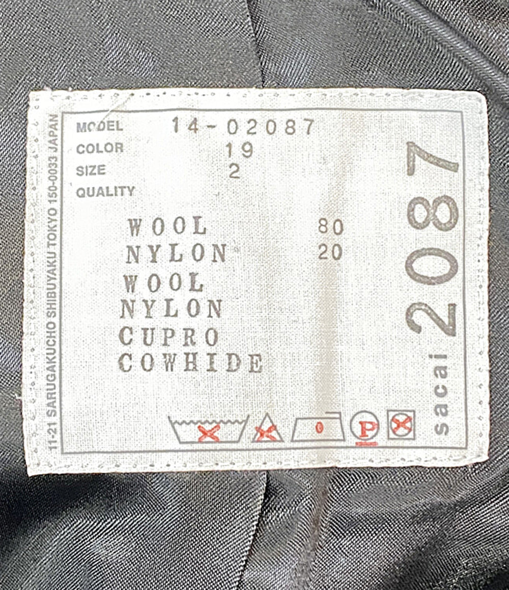 sacai ニット 千鳥柄 くるみボタン 14-02087 レディース SIZE 2 サカイ