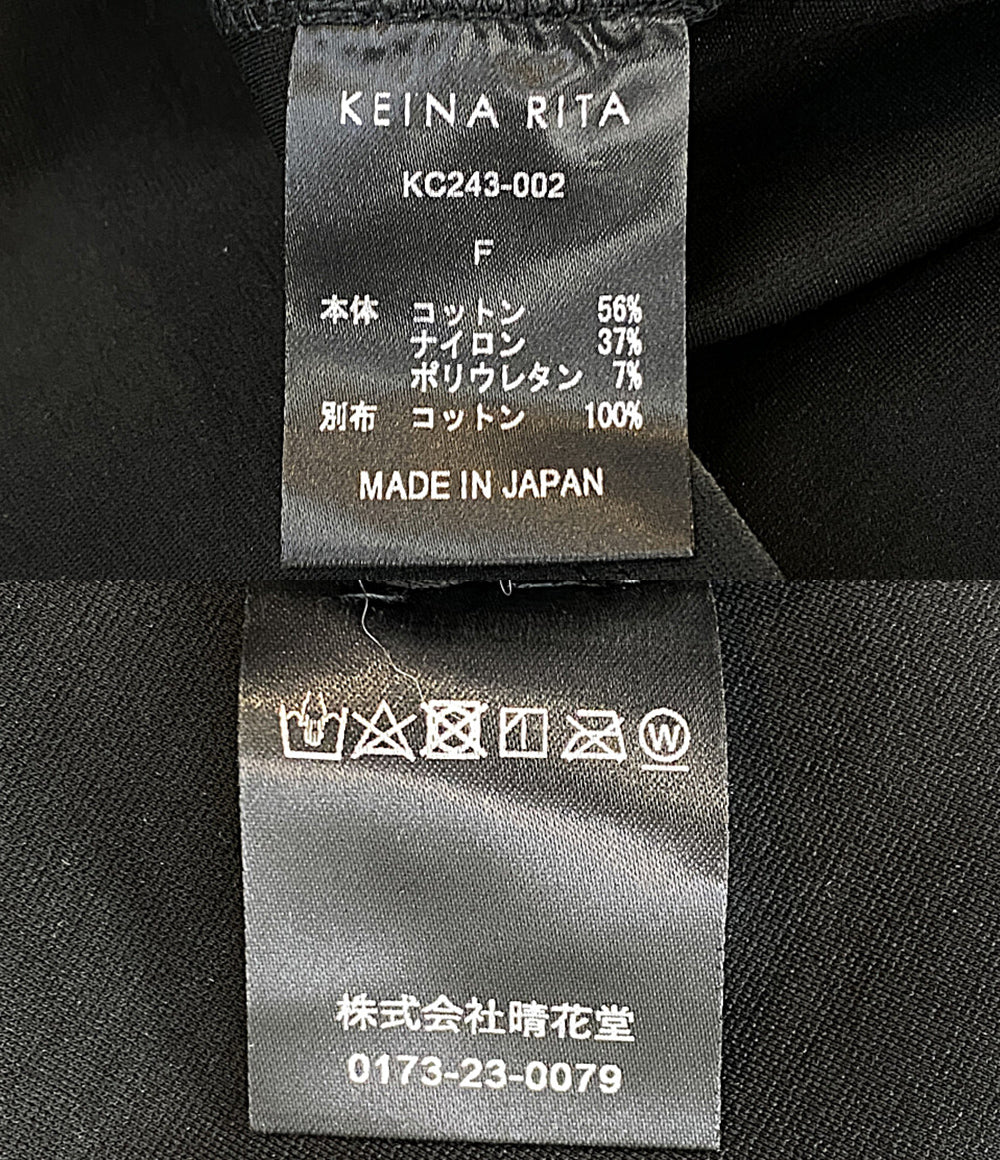 美品 KEINA RITA ケイナリタ 長袖ワンピース ブラック KC243-002 レディース SIZE F