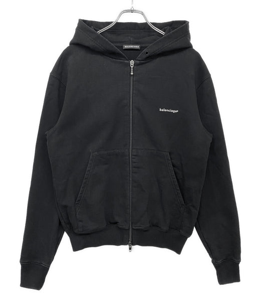 BALENCIAGA ジップアップパーカー ブラック ロゴ 2018 メンズ SIZE XXS