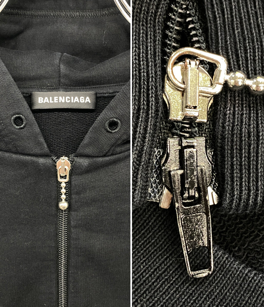 BALENCIAGA ジップアップパーカー ブラック ロゴ 2018 メンズ SIZE XXS バレンシアガ