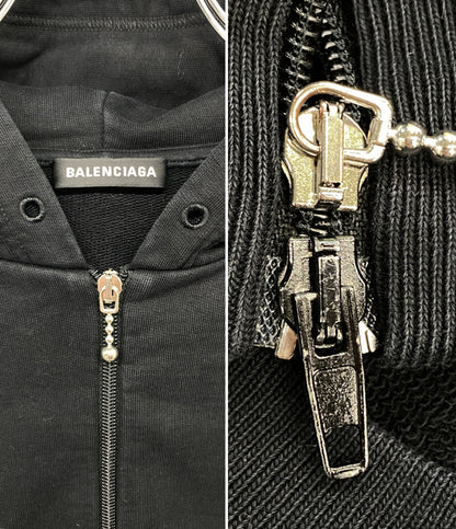 BALENCIAGA ジップアップパーカー ブラック ロゴ 2018 メンズ SIZE XXS バレンシアガ