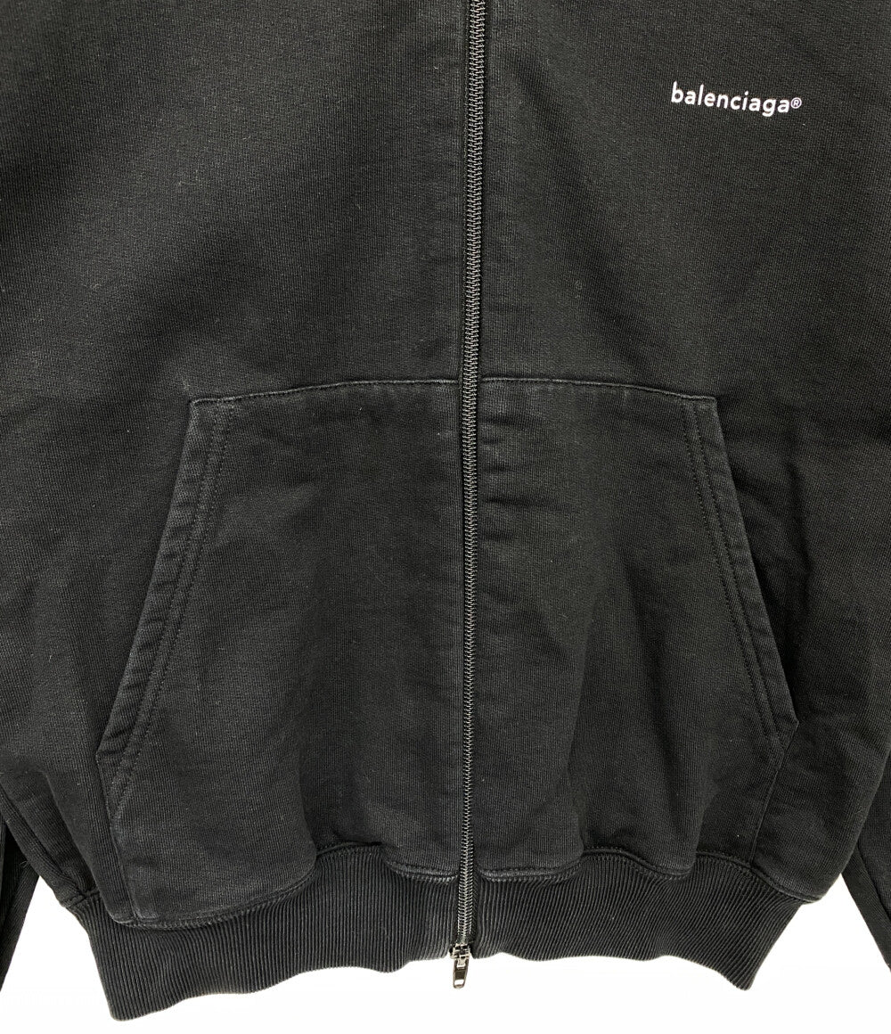 BALENCIAGA ジップアップパーカー ブラック ロゴ 2018 メンズ SIZE XXS バレンシアガ