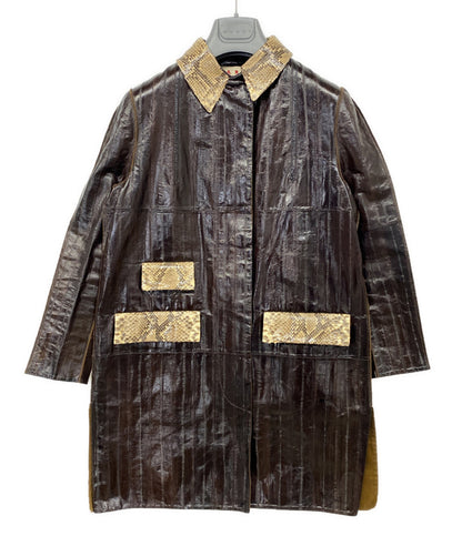 MARNI レザーコート パイソン レディース SIZE 38 マルニ