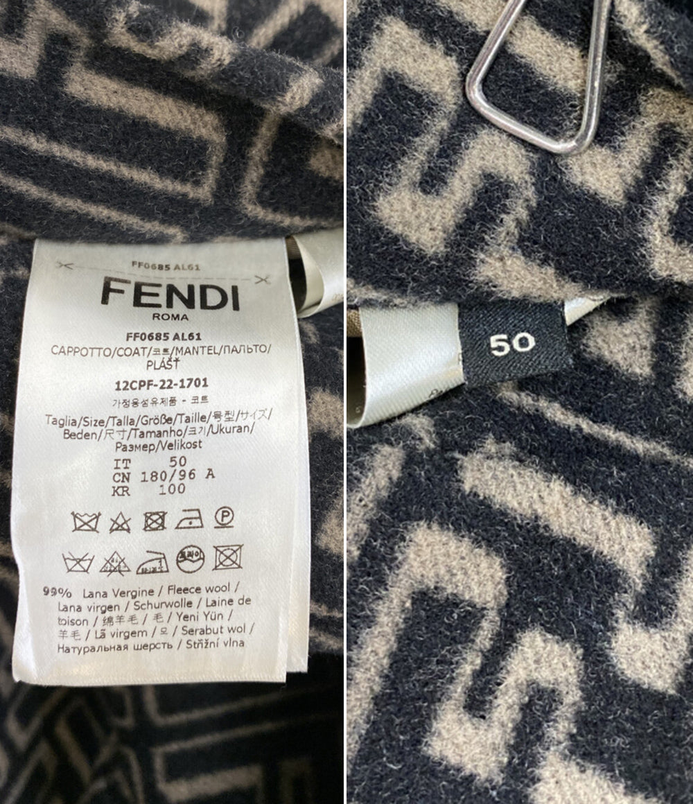 FENDI リバーシブルフーデットコート ウール ズッカ メンズ SIZE 50