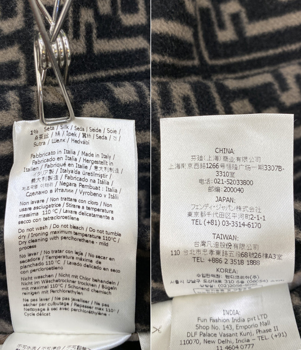 FENDI リバーシブルフーデットコート ウール ズッカ メンズ SIZE 50 フェンディ