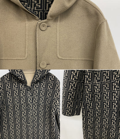 FENDI リバーシブルフーデットコート ウール ズッカ メンズ SIZE 50 フェンディ