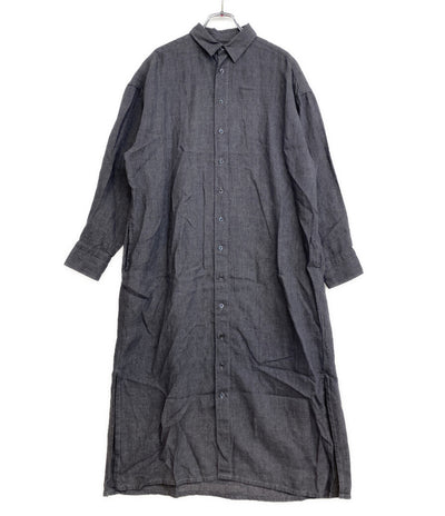 FINAMORE NAPOLI グレー 長袖シャツワンピース 30299-1 レディース SIZE 40 フィナモレ